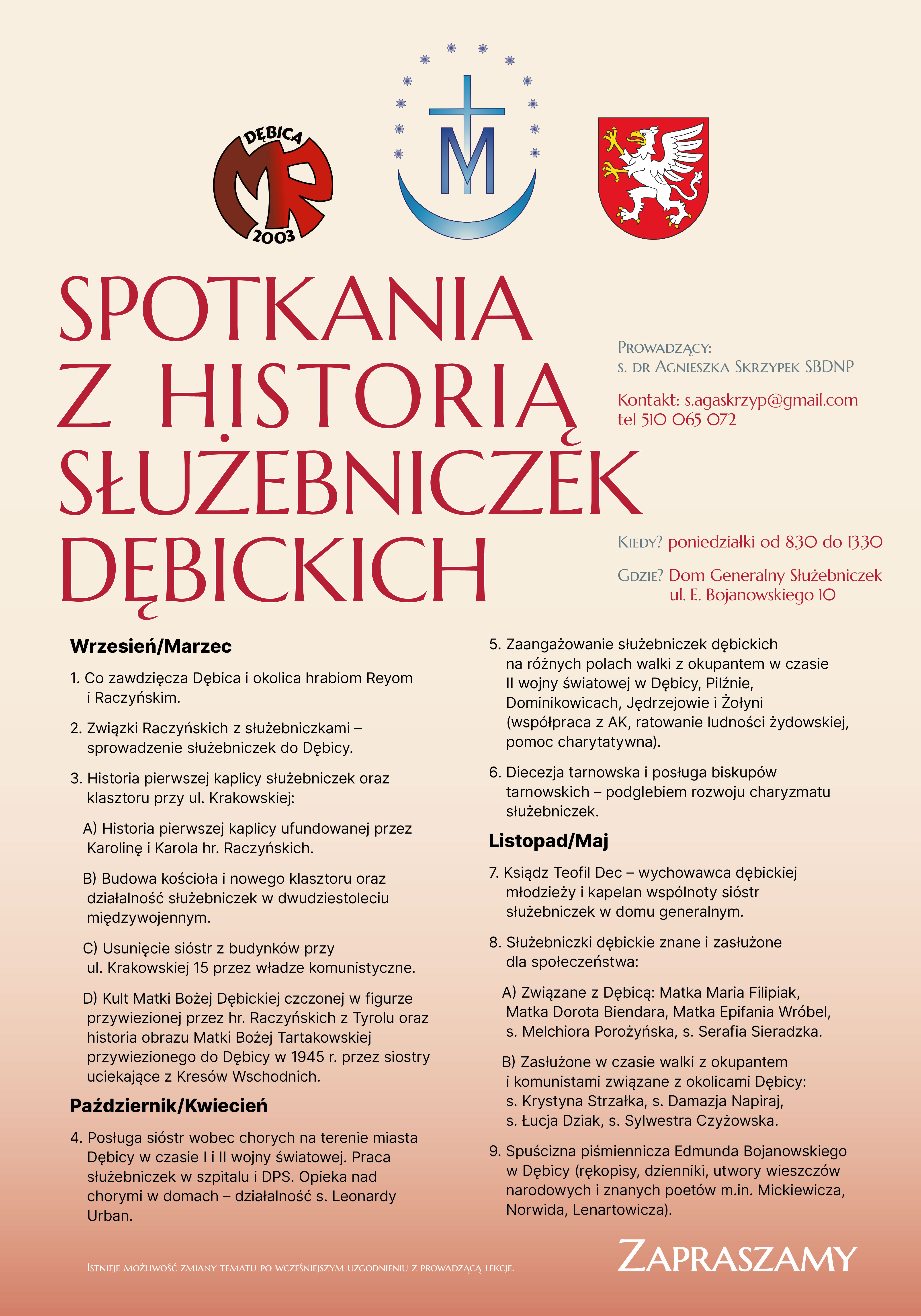 SPOTKANIA Z HISTORIĄ SŁUŻEBNICZEK DĘBICKICH